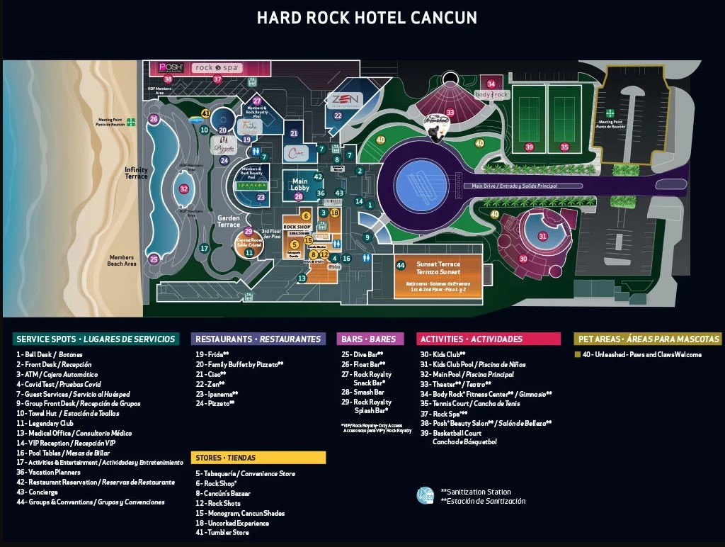 Hard Rock Hotel Cancun - map Cancun - Hard Rock Hotel Cancun - map
