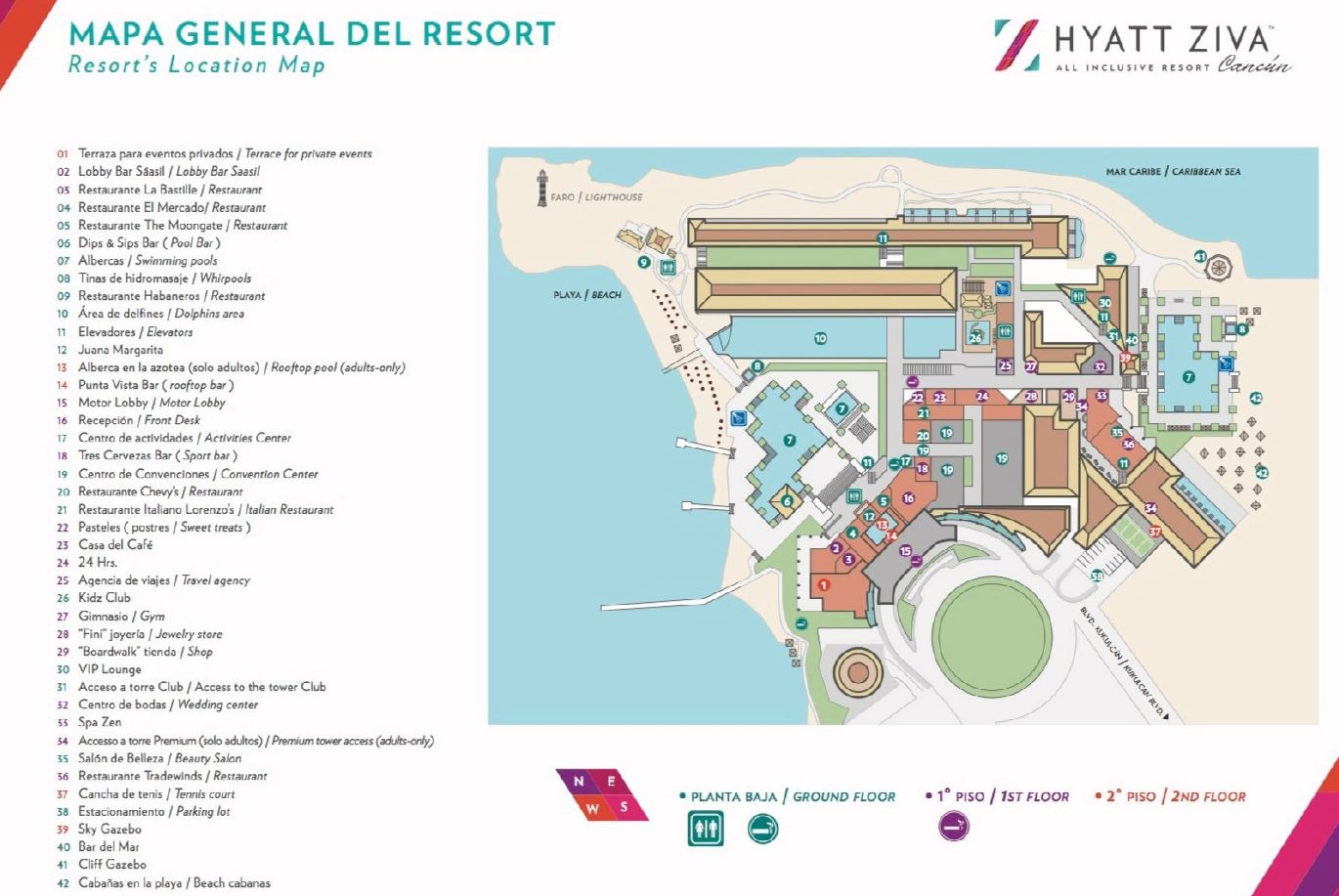 Hyatt Ziva Cancun - map Cancun - Hyatt Ziva Cancun - map