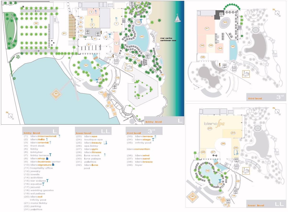 Le Blanc Spa Resort - map Cancun - Le Blanc Spa Resort - map
