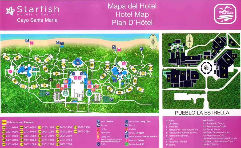 Starfish Cayo Santa Maria - map Cayo Santa Maria - Starfish Cayo Santa Maria - map