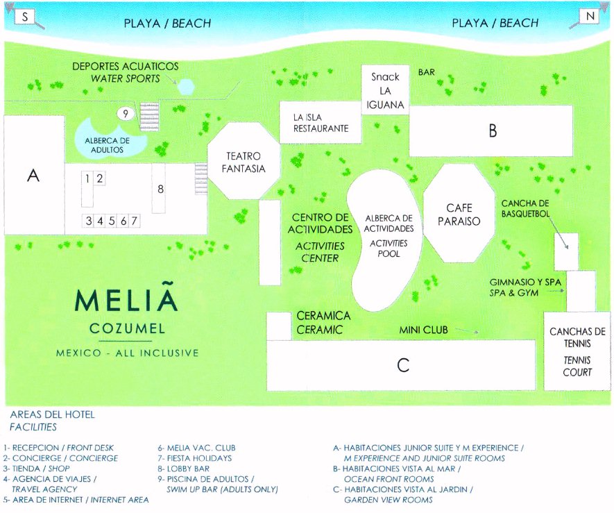 Melia Cozumel map 1 Cozumel - Melia Cozumel - map