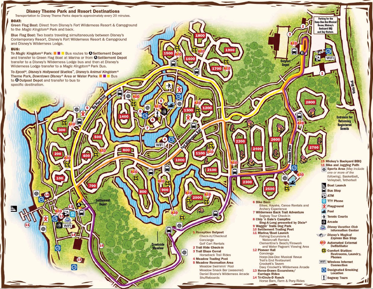 Disney's The Cabins at Fort Wilderness Resort - map Florida Central - Disney's The Cabins at Fort Wilderness Resort - map