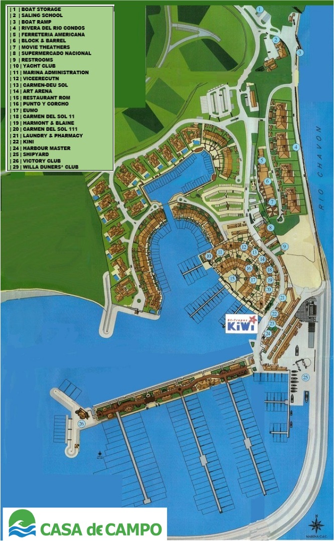 Marina Casa de Campo - map La Romana- Marina Casa de Campo - map