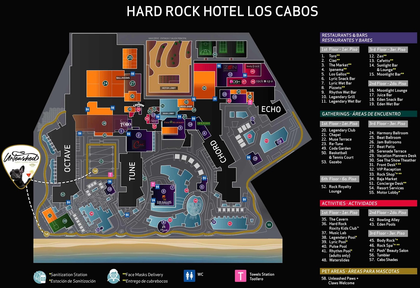 Hard Rock Hotel Los Cabos - map Los Cabos - Hard Rock Hotel Los Cabos - map