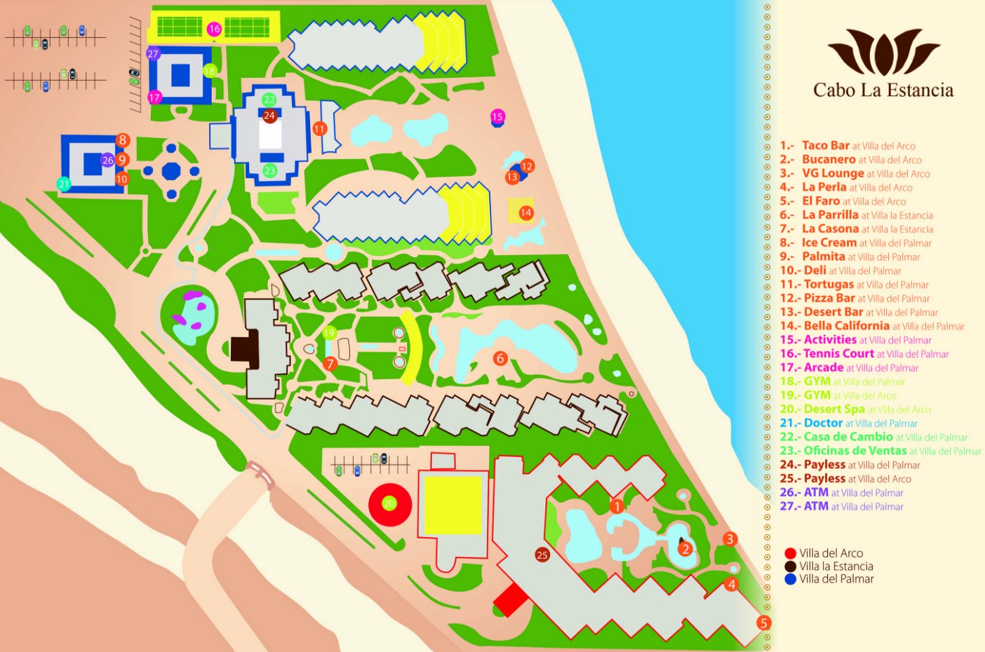 Villa La Estancia Beach Resort Spa - map Los Cabos - Villa La Estancia Beach Resort Spa - map