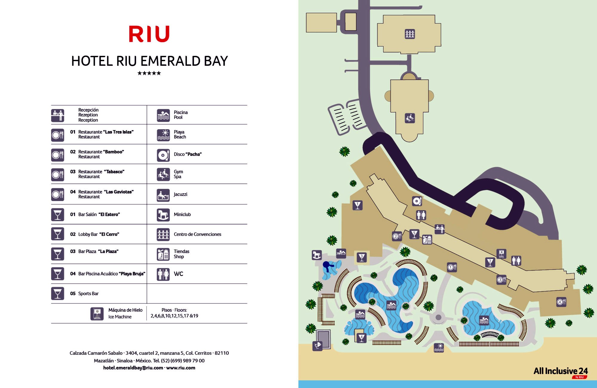 Riu Emerald Bay - map Mazatlan - Riu Emerald Bay - map