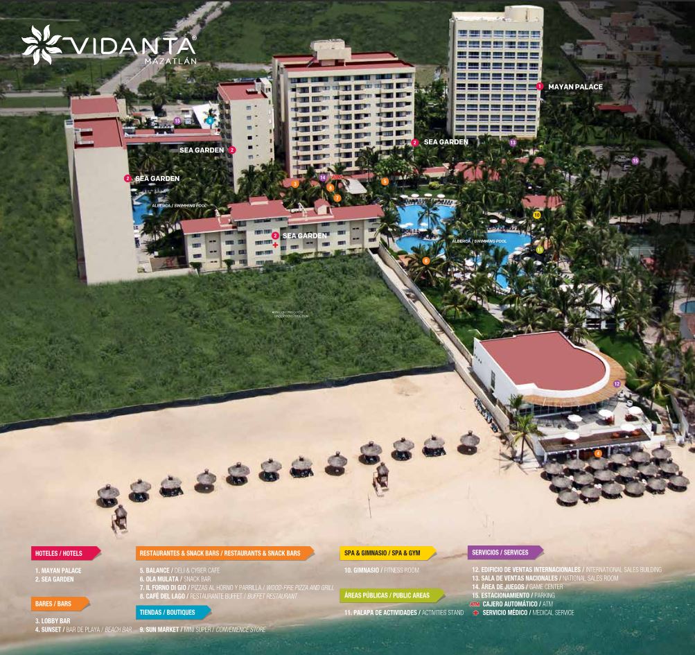 Sea Garden, Vidanta Resort - map Mazatlan - Sea Garden, Vidanta Resort - map