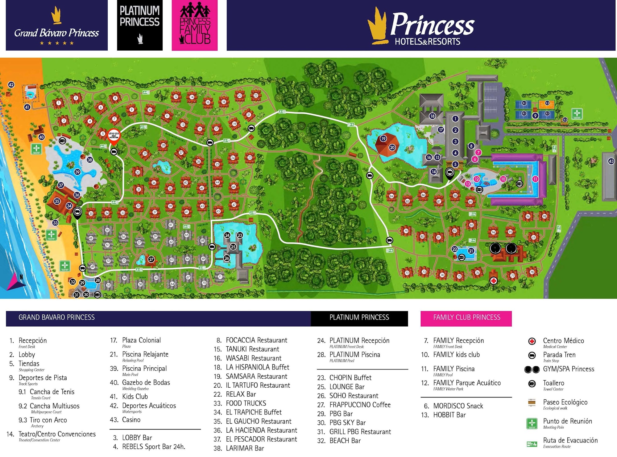 Grand Bávaro Princess - map Punta Cana - Grand Bávaro Princess - map