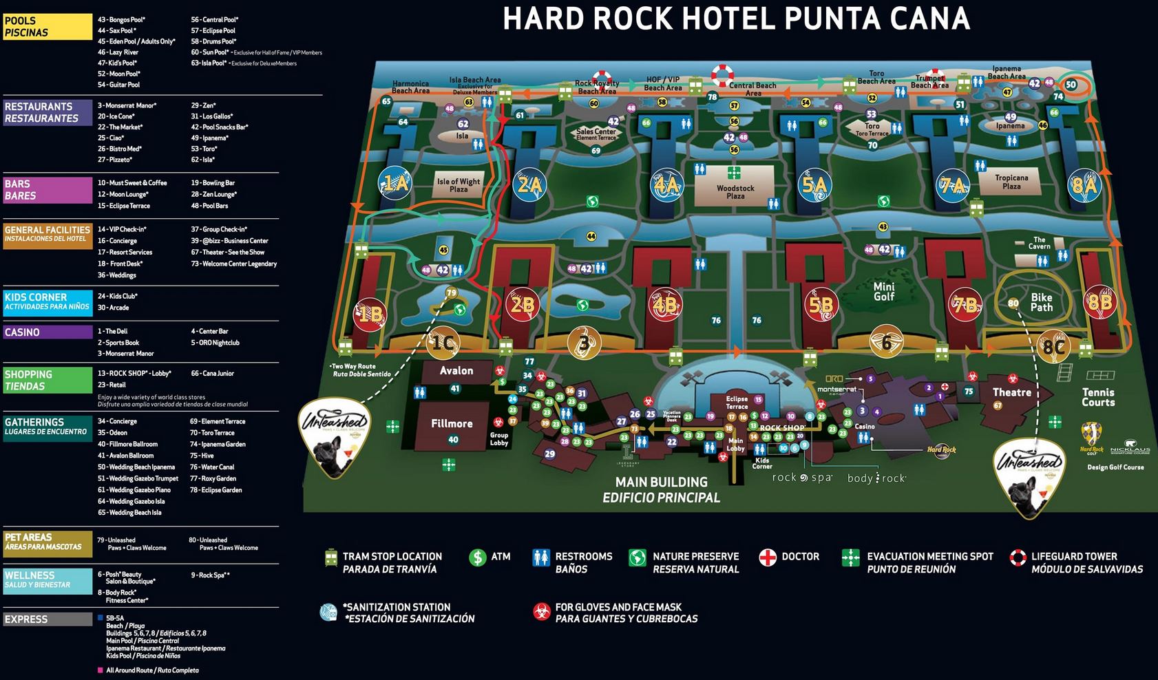 Hard Rock Hotel & Casino Punta Cana - Map Punta Cana - Hard Rock Hotel & Casino Punta Cana - Map