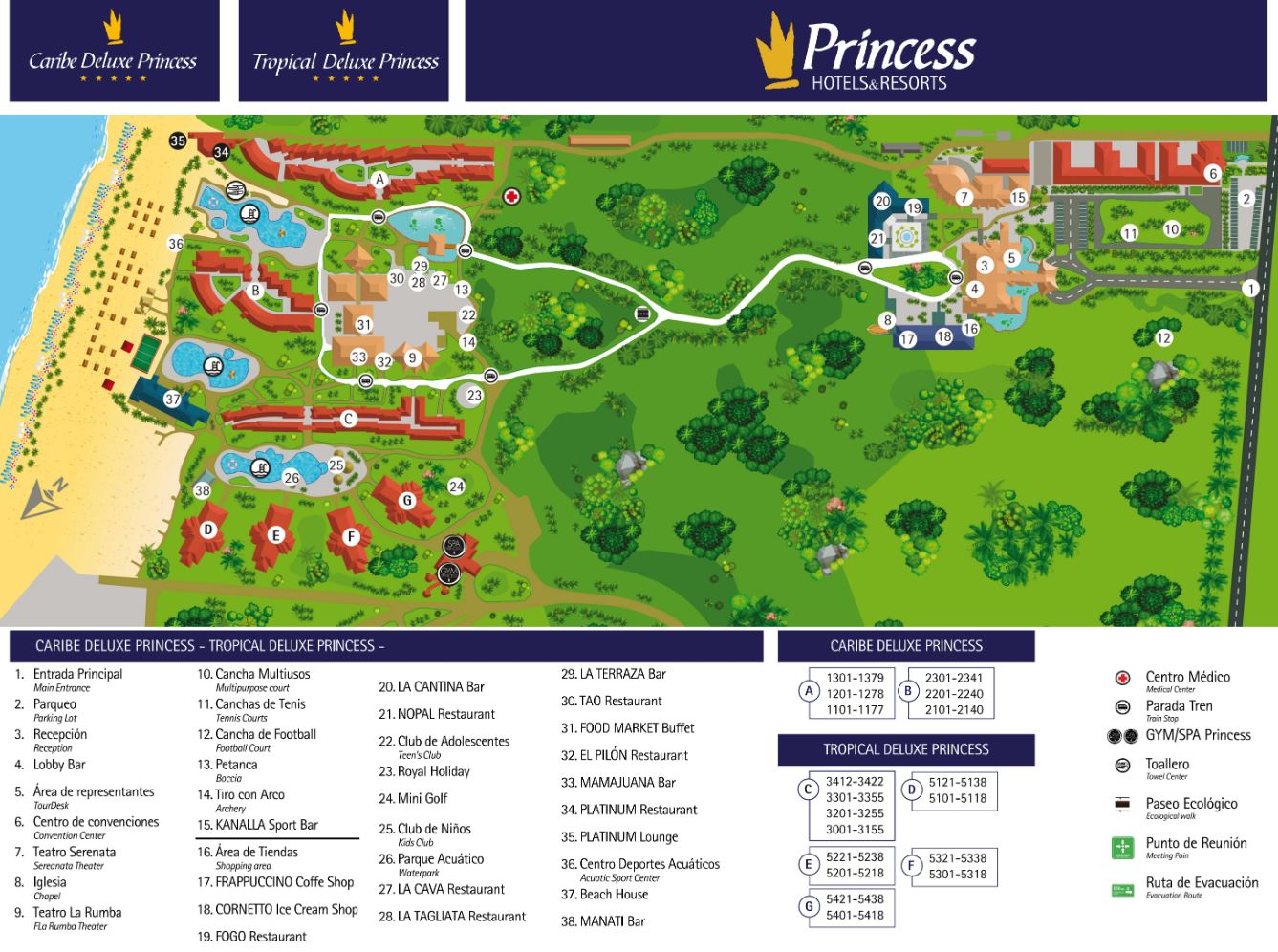 Tropical Deluxe Princess - map Punta Cana - Tropical Deluxe Princess - map