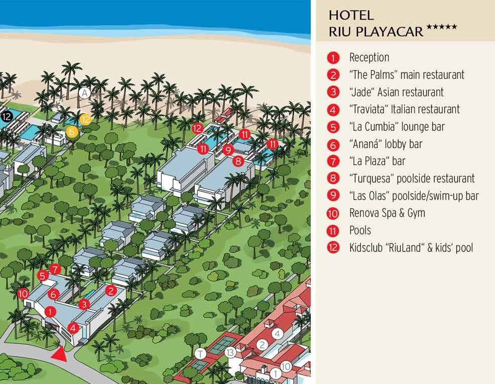 RIU Playacar - map Rivera Maya - RIU Playacar - map