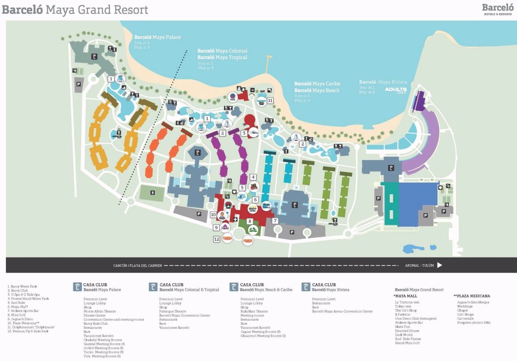 Barcelo Maya Beach - map Riviera Maya - Barcelo Maya Beach - map