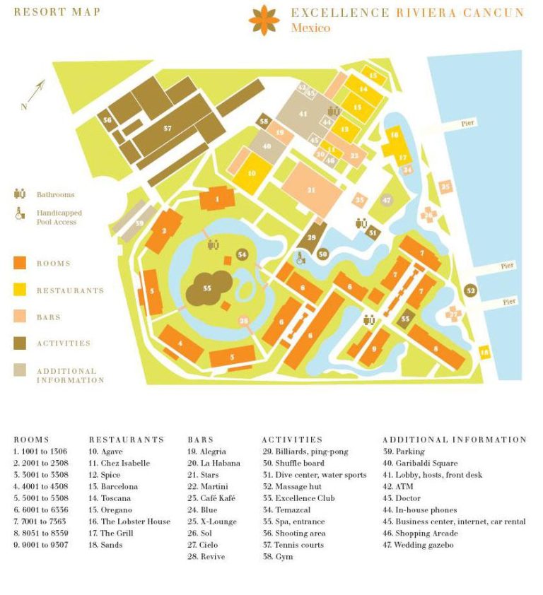 Excellence Riviera Cancun map - Riviera Maya Excellence Riviera Cancun Map 1 768x842 