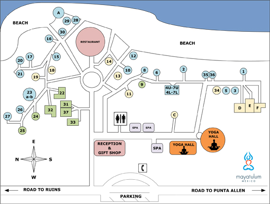 Maya Tulum - map Riviera Maya - Maya Tulum - map