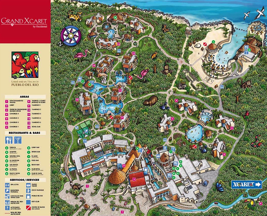 Occidental at Xcaret Destination orientation map Riviera Maya - Occidental at Xcaret Destination - map