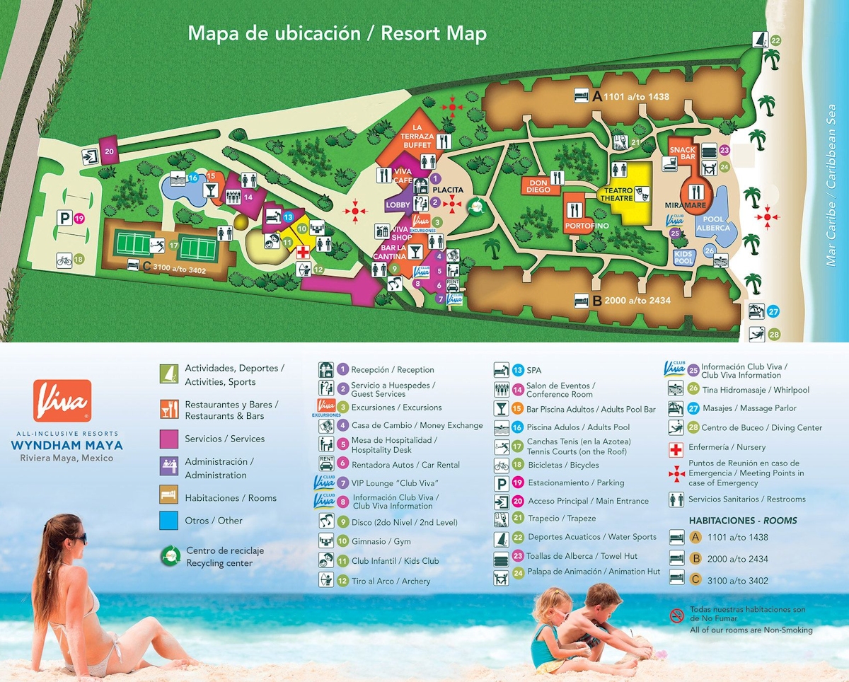 Viva Wyndham Maya - map Riviera Maya - Viva Wyndham Maya - map