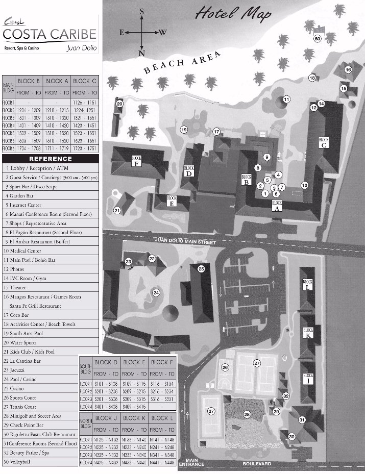 Coral Costa Caribe Resort & Spa - map Santo Domingo - Coral Costa Caribe Resort & Spa - map
