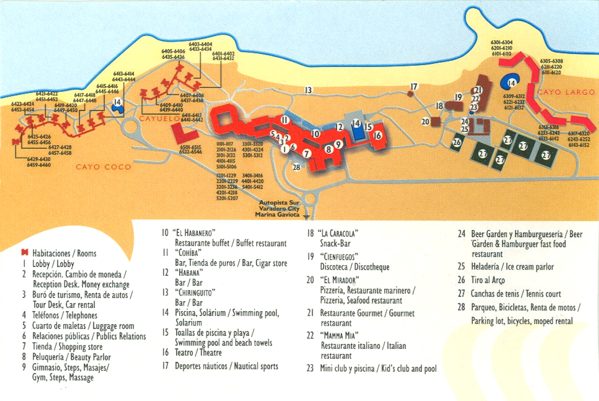 Sirenis Tropical Varadero - map Varadero - Sirenis Tropical Varadero - map