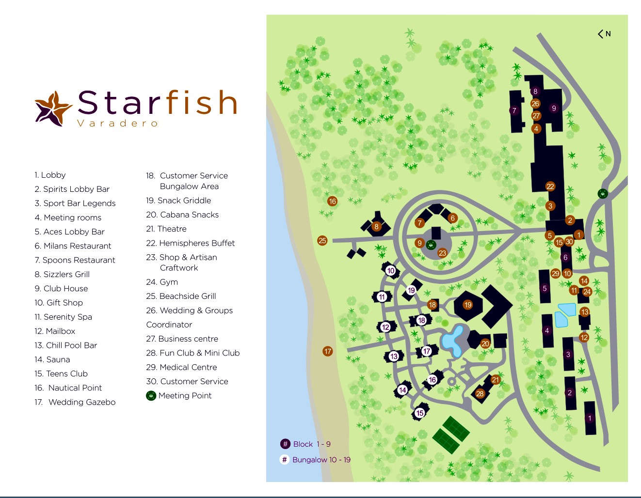 Starfish Varadero - map Varadero - Starfish Varadero - map