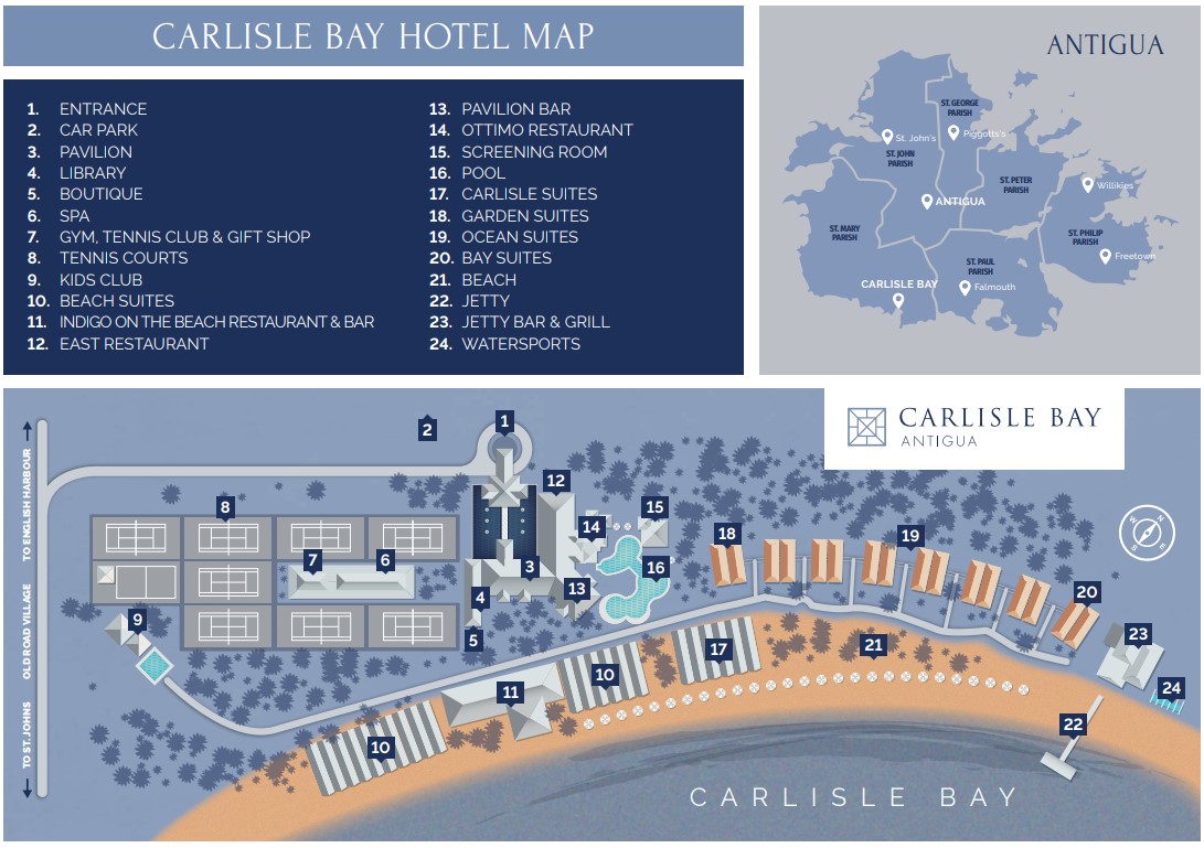 Carlisle Bay Antigua map 1 Antigua & Bermuda - Carlisle Bay Antigua - map