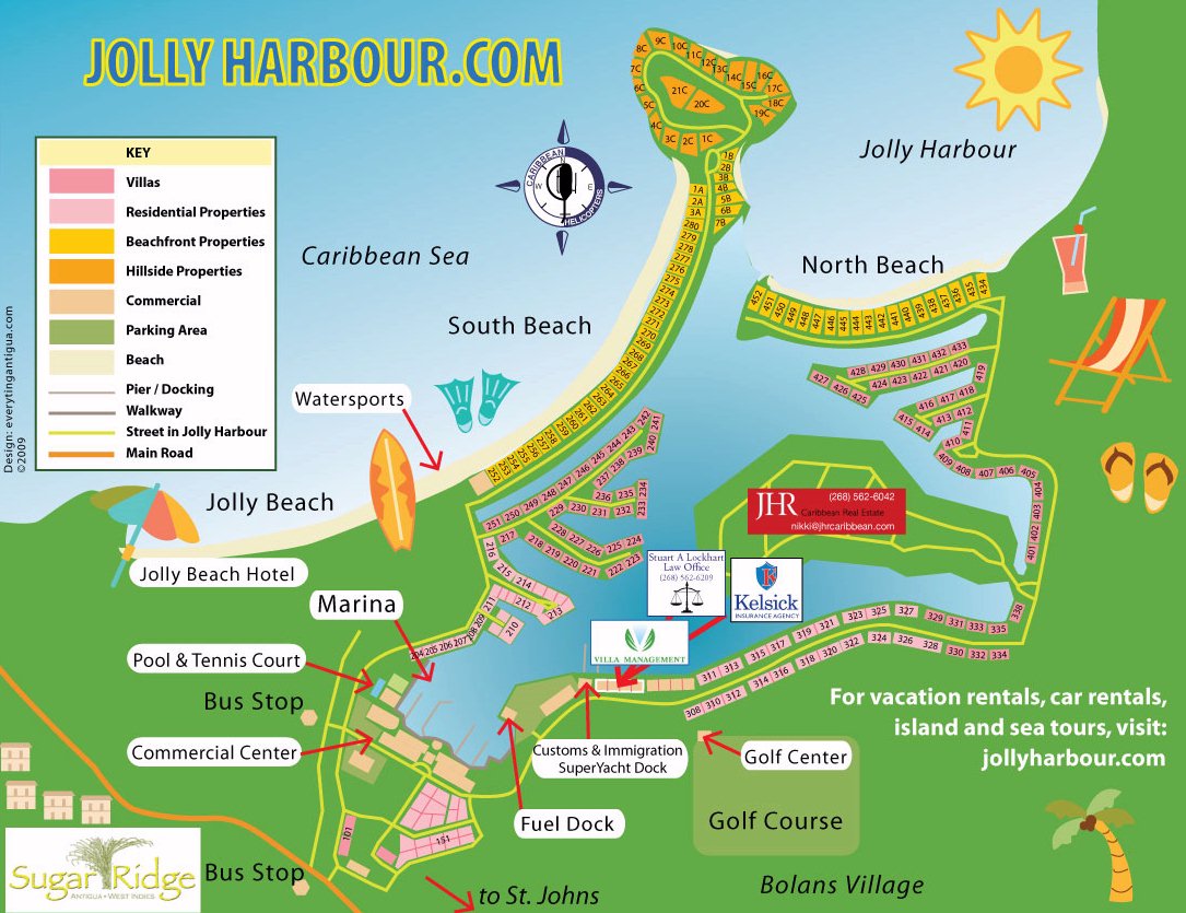 Jolly Harbour Villas map 1 Antigua & Bermuda - Jolly Harbour Villas - map