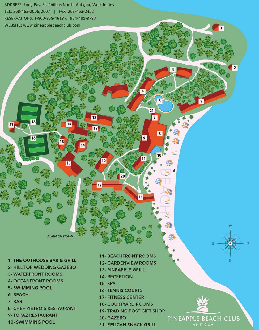 Pineapple Beach Club map Travel resort maps