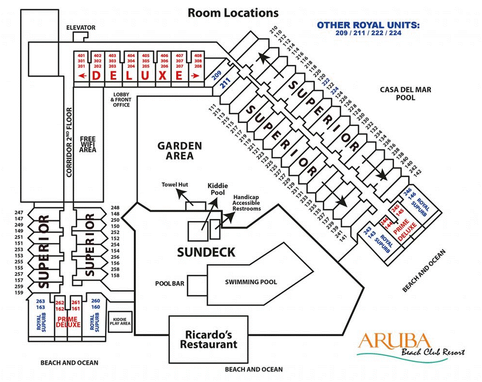 Aruba Beach Club map 1 Aruba - Aruba Beach Club - map