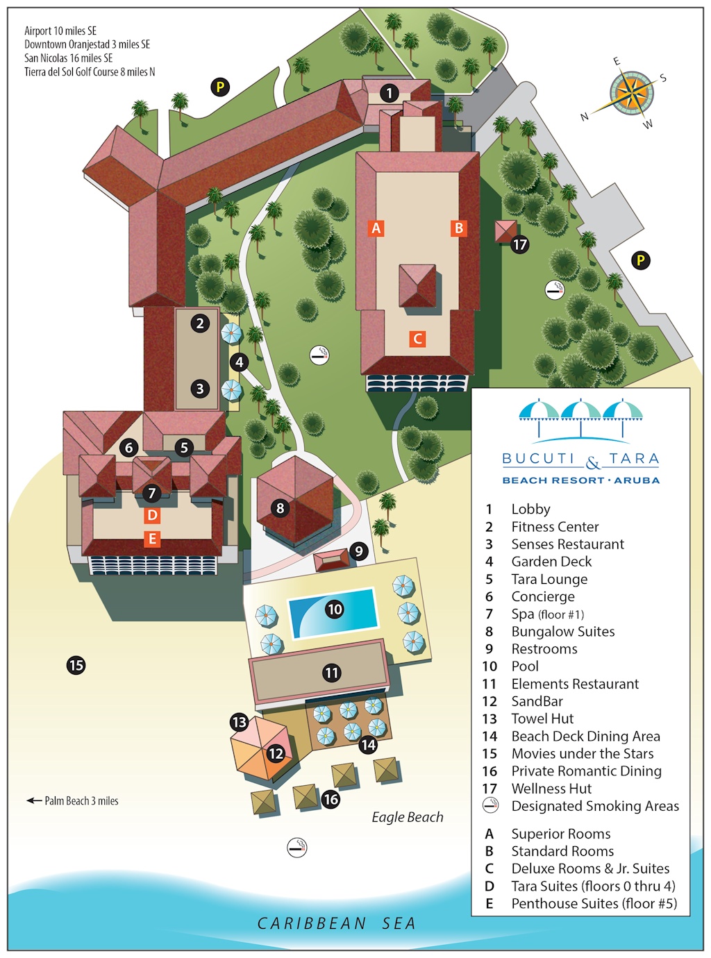 Bucuti & Tara Beach Resort map 1 Aruba - Bucuti & Tara Beach Resort - map