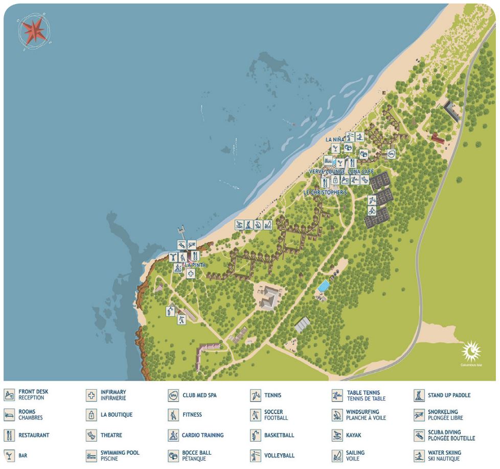 Club Med Columbus Isle map 1 Bahamas - Club Med Columbus Isle - map