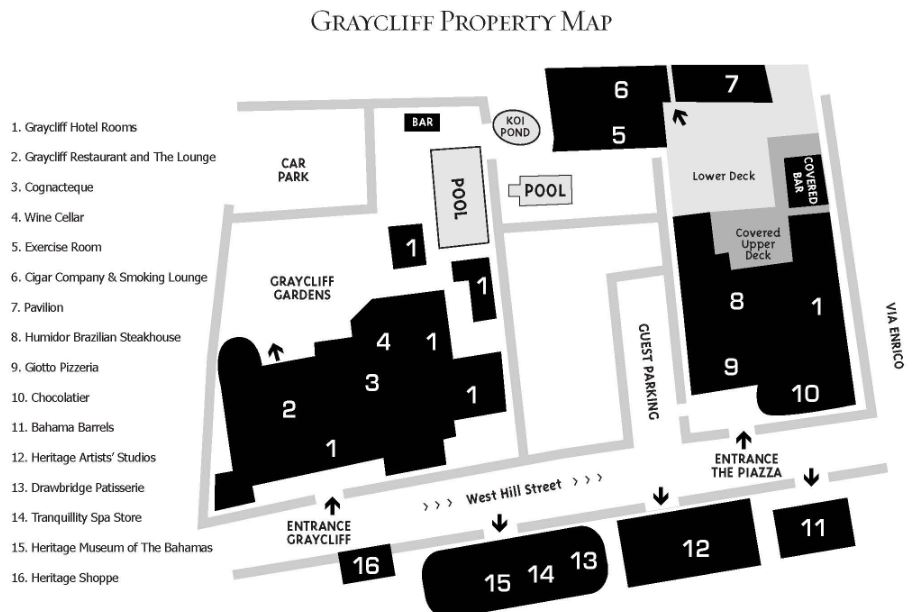 Graycliff Hotel map 1 Bahamas - Graycliff Hotel - map