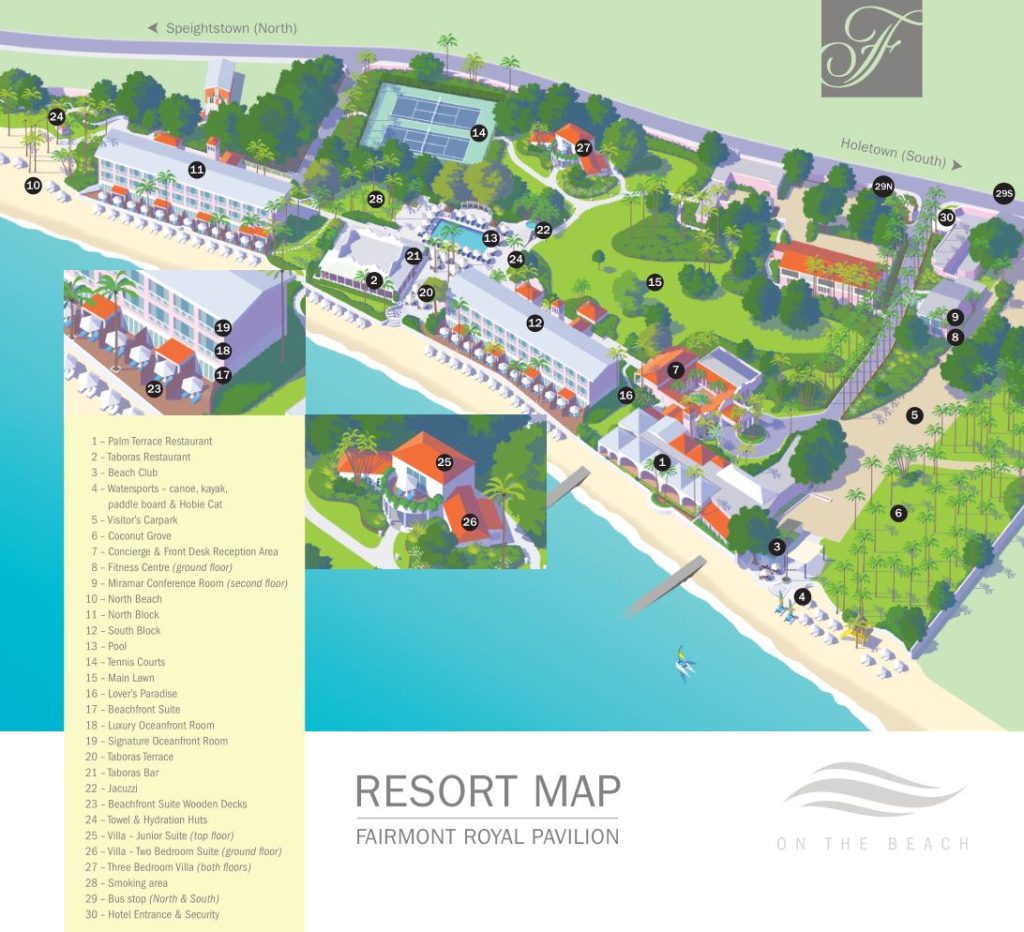Fairmont Royal Pavilion map Travel resort maps