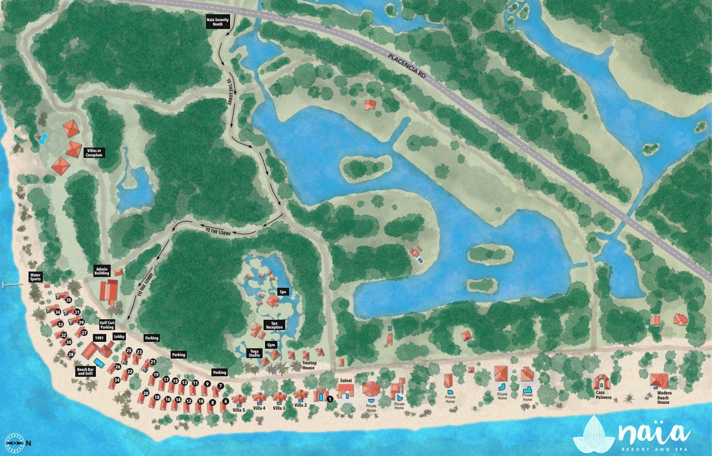 Naïa Resort and Spa map 1 Belize - Naïa Resort and Spa - map