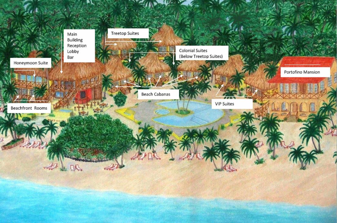 Portofino Beach Resort map 1 Belize - Portofino Beach Resort - map