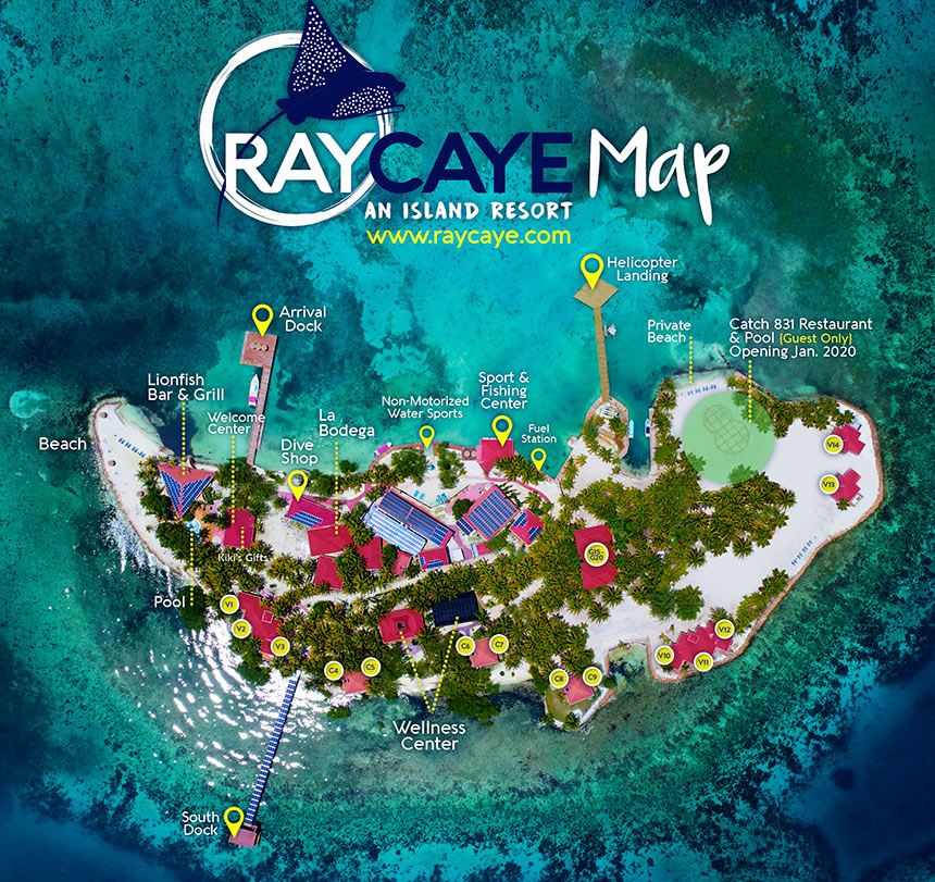 Ray Cay Island Resort map 1 Belize - Ray Cay Island Resort - map