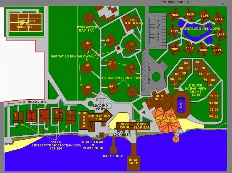 Captain Don's Habitat - map Bonaire - Captain Don's Habitat - map