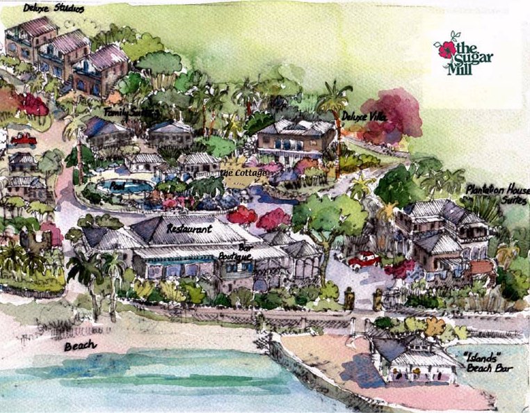 Sugar Mill Hotel map 1 British Virgin Islands - Sugar Mill Hotel - map