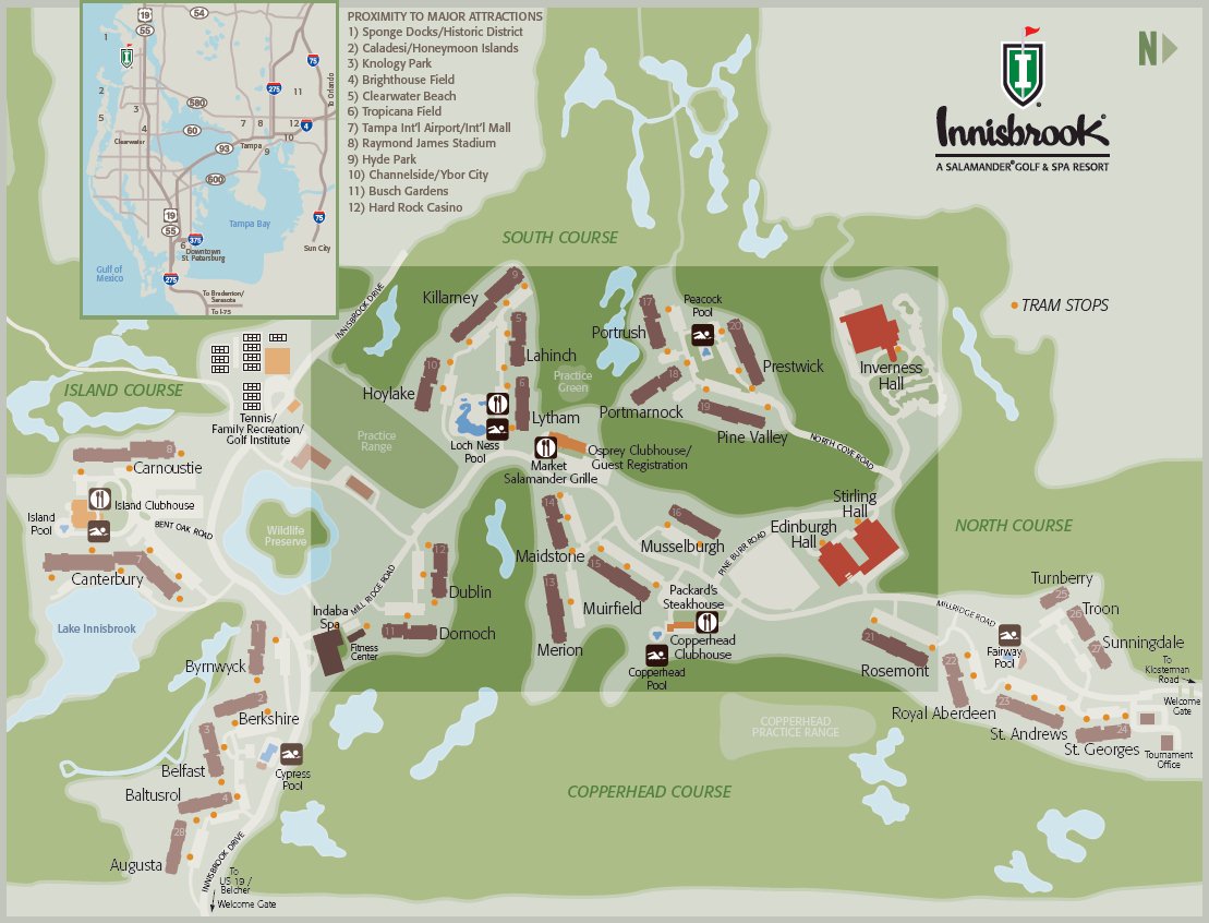Innisbrook Golf & Spa Resort map 1 Florida West Coast - Innisbrook Golf & Spa Resort - map