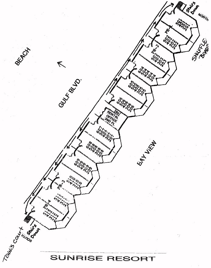 Sunrise Resort map 1 Florida West Coast - Sunrise Resort - map