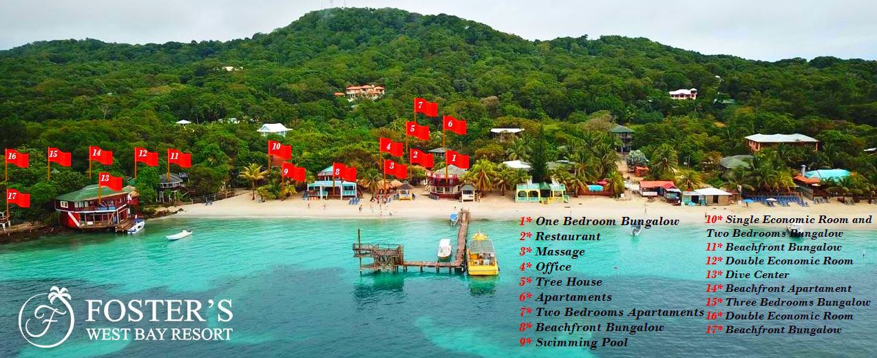 Foster's West Bay map 1 Honduras - Foster's West Bay - map