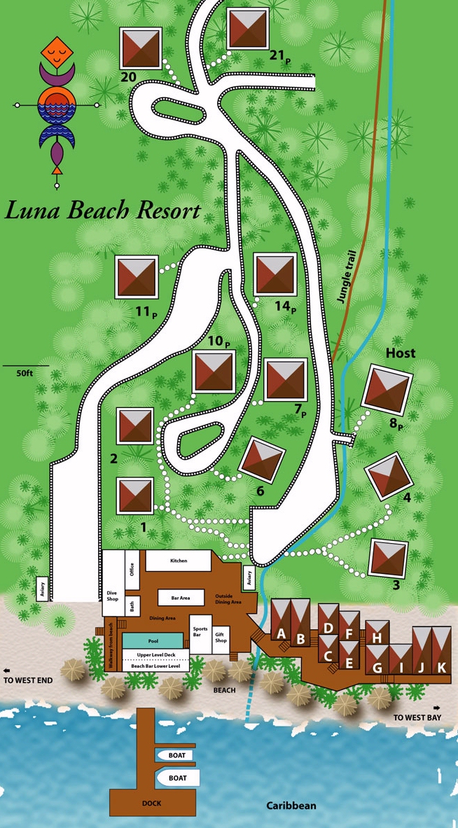 Luna Beach Resort map 1 Honduras - Luna Beach Resort - map