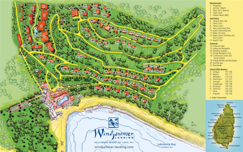 Windjammer Landing - map Saint Lucia - Windjammer Landing - map