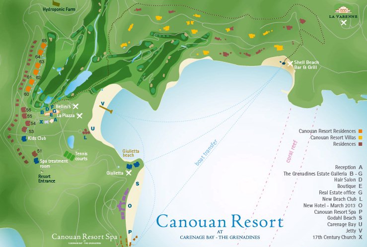 Canouan Estate Villas & Residences map 1 Saint Vincent and The Grenadines - Canouan Estate Villas & Residences - map