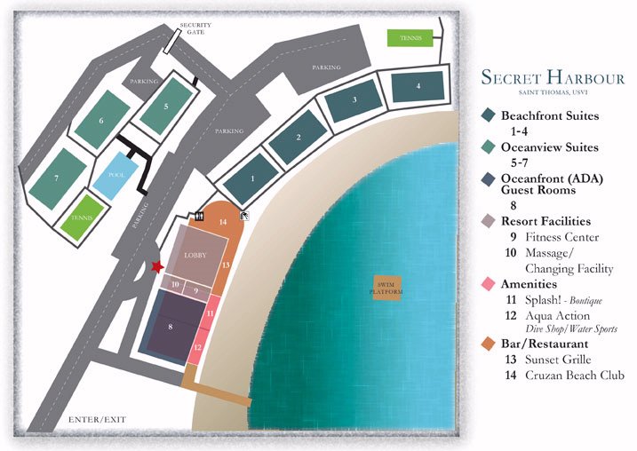 Secret Harbour Beach Resort map 1 U.S. Virgin Islands - Secret Harbour Beach Resort - map
