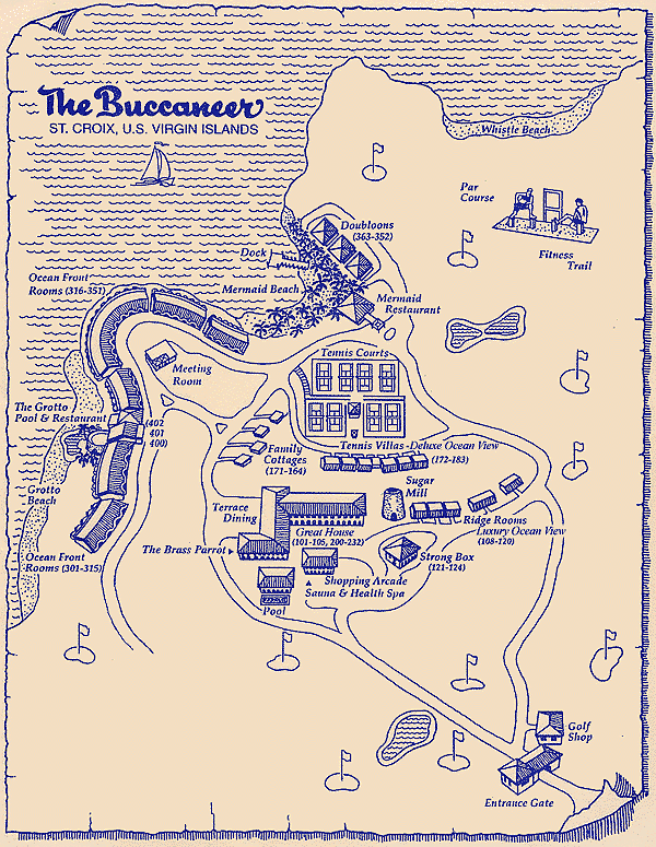 The Buccaneer Beach & Golf Resort map 1 U.S. Virgin Islands - The Buccaneer Beach & Golf Resort - map