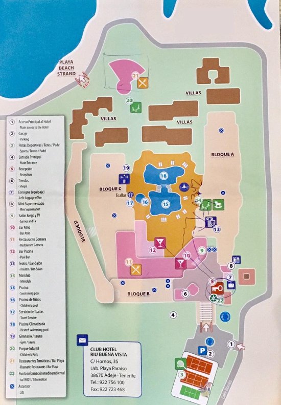 Hotel RIU buenavista - map Tenerife - Hotel RIU buenavista - map